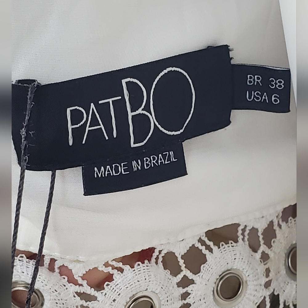 PatBO Size 6 "Wild Flower" Printed White Lace Mini Dress - Picture 10 of 14